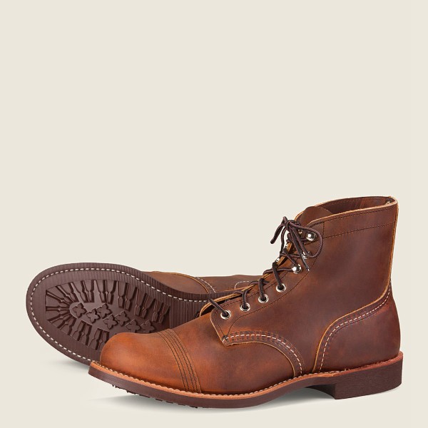 Red Wing Mens Iron Ranger - 6-inchr Rough & Tough Leather - Heritage Boots Brown - 4580YQORA